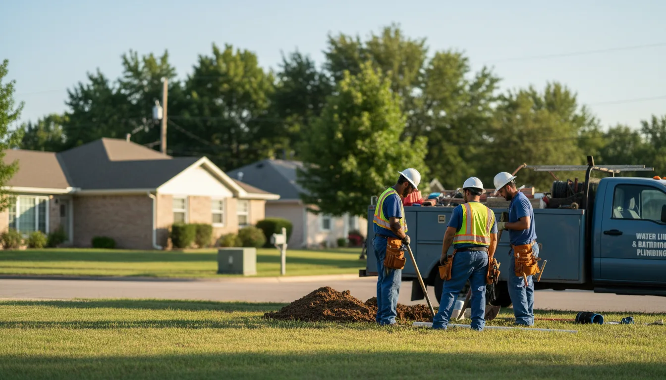 Residential water line and bathroom plumbing service in Jessup, PA